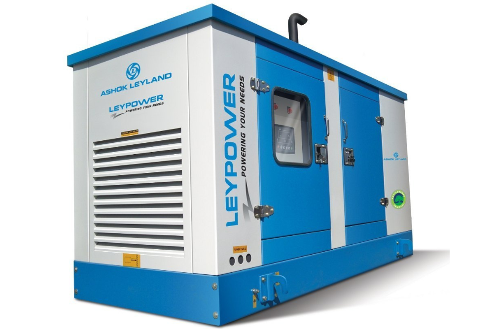 Industrial Ashok Leyland generator installed at a Hyderabad factory